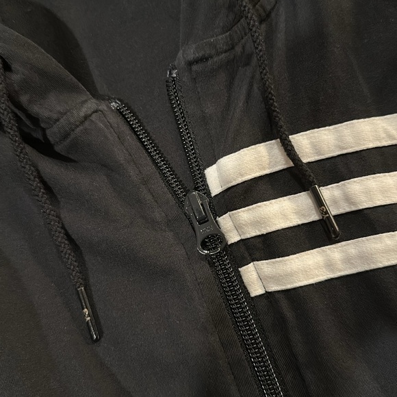 Y-3 Black Hoodie with White Stripes - Picture 3 of 5
